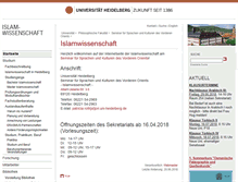 Tablet Screenshot of islamwissenschaft.uni-hd.de